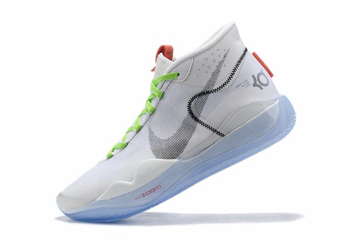 Real Nike KD 12 Shoes White Grey Green - Click Image to Close